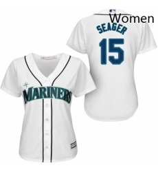 Womens Majestic Seattle Mariners 15 Kyle Seager Authentic White Home Cool Base MLB Jersey