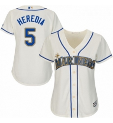 Womens Majestic Seattle Mariners 5 Guillermo Heredia Replica Cream Alternate Cool Base MLB Jersey 