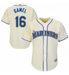 Youth Majestic Seattle Mariners 16 Ben Gamel Replica Cream Alternate Cool Base MLB Jersey 