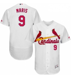 Mens Majestic St Louis Cardinals 9 Roger Maris White Home Flex Base Authentic Collection MLB Jersey