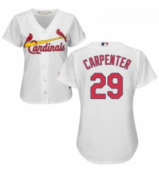 Womens Majestic St Louis Cardinals 29 Chris Carpenter Replica White Home Cool Base MLB Jersey