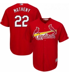 Youth Majestic St Louis Cardinals 22 Mike Matheny Replica Red Alternate Cool Base MLB Jersey