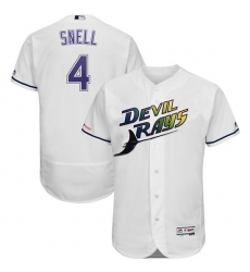 Men Tampa Bay Rays 4 Blake Snell White Flex Base Stitched Jersey