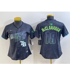 Women Tampa Bay Rays 18 Shane McClanahan Charcoal 2024 City Connect Limited jerseys 2