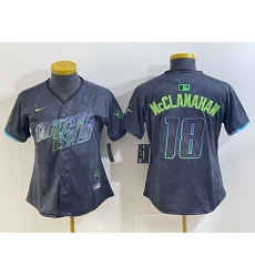 Women Tampa Bay Rays 18 Shane McClanahan Charcoal 2024 City Connect Limited jerseys 3