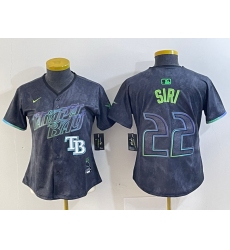 Women Tampa Bay Rays 22 Jose Siri Charcoal 2024 City Connect Limited Stitched Baseball Jersey