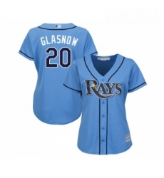 Womens Tampa Bay Rays 20 Tyler Glasnow Replica Light Blue Alternate 2 Cool Base Baseball Jersey 