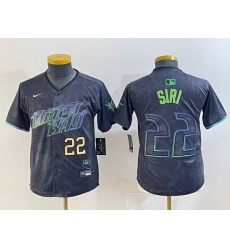 Youth Tampa Bay Rays 22 Jose Siri Charcoal 2024 City Connect Limited Stitched Baseball Jersey 4