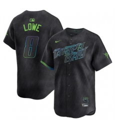 Youth Tampa Bay Rays 8 Brandon Lowe Charcoal 2024 City Connect Limited Stitched Baseball Jersey
