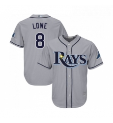 Youth Tampa Bay Rays 8 Brandon Lowe Replica Grey Road Cool Base Baseball Jersey 