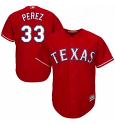 Youth Majestic Texas Rangers 33 Martin Perez Replica Red Alternate Cool Base MLB Jersey