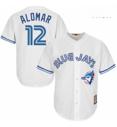 Mens Majestic Toronto Blue Jays 12 Roberto Alomar Authentic White Cooperstown MLB Jersey