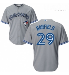 Mens Majestic Toronto Blue Jays 29 Jesse Barfield Replica Grey Road MLB Jersey 