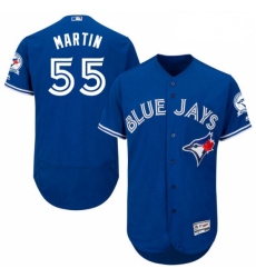 Mens Majestic Toronto Blue Jays 55 Russell Martin Blue Alternate Flex Base Authentic Collection MLB Jersey 