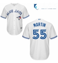 Mens Majestic Toronto Blue Jays 55 Russell Martin Replica White Home MLB Jersey