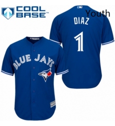 Youth Majestic Toronto Blue Jays 1 Aledmys Diaz Replica Blue Alternate MLB Jersey 