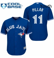 Youth Majestic Toronto Blue Jays 11 Kevin Pillar Authentic Blue Alternate MLB Jersey