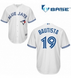 Youth Majestic Toronto Blue Jays 19 Jose Bautista Authentic White Home MLB Jersey