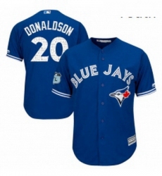 Youth Majestic Toronto Blue Jays 20 Josh Donaldson Authentic Royal Blue 2017 Spring Training Cool Base MLB Jersey