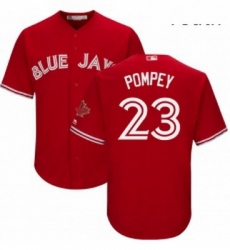 Youth Majestic Toronto Blue Jays 23 Dalton Pompey Authentic Scarlet Alternate MLB Jersey