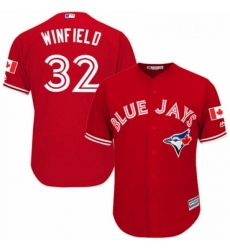 Youth Majestic Toronto Blue Jays 32 Dave Winfield Authentic Scarlet Alternate MLB Jersey 