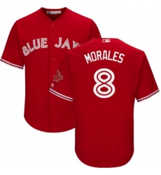 Youth Majestic Toronto Blue Jays 8 Kendrys Morales Replica Scarlet Alternate MLB Jersey