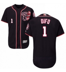 Mens Majestic Washington Nationals 1 Wilmer Difo Navy Blue Alternate Flex Base Authentic Collection MLB Jersey