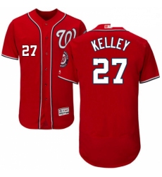 Mens Majestic Washington Nationals 27 Shawn Kelley Red Alternate Flex Base Authentic Collection MLB Jersey 