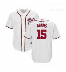 Mens Washington Nationals 15 Matt Adams Replica White Home Cool Base Baseball Jersey 