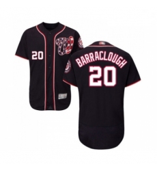 Mens Washington Nationals 20 Kyle Barraclough Navy Blue Alternate Flex Base Authentic Collection Baseball Jersey