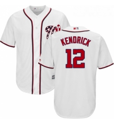 Youth Majestic Washington Nationals 12 Howie Kendrick Replica White Home Cool Base MLB Jersey 