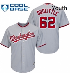 Youth Majestic Washington Nationals 62 Sean Doolittle Authentic Grey Road Cool Base MLB Jersey 