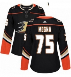 Womens Adidas Anaheim Ducks 75 Jaycob Megna Premier Black Home NHL Jersey 