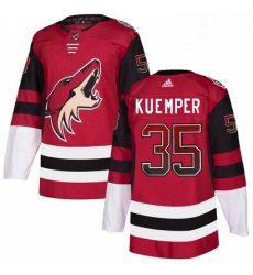 Mens Adidas Arizona Coyotes 35 Darcy Kuemper Authentic Maroon Drift Fashion NHL Jersey 