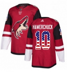 Youth Adidas Arizona Coyotes 10 Dale Hawerchuck Authentic Red USA Flag Fashion NHL Jersey 