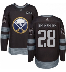 Mens Adidas Buffalo Sabres 28 Zemgus Girgensons Premier Black 1917 2017 100th Anniversary NHL Jersey 