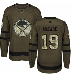 Youth Adidas Buffalo Sabres 19 Jake McCabe Premier Green Salute to Service NHL Jersey 