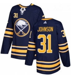 Youth Adidas Buffalo Sabres 31 Chad Johnson Authentic Navy Blue Home NHL Jersey 