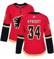 Womens Adidas Calgary Flames 34 Miikka Kiprusoff Premier Red Home NHL Jersey 