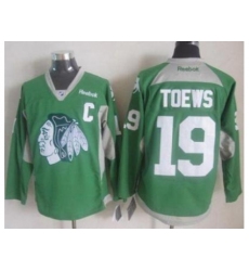 Chicago Blackhawks #19 Jonathan Toews Green Practice Stitched NHL Jersey