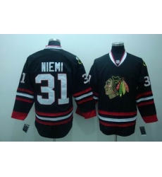 chicago blackhawks #31 antti niemi black jersey