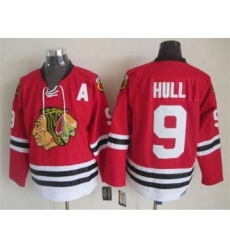 nhl jerseys chicago blackhawks 9 hull red[m&n][patch A]