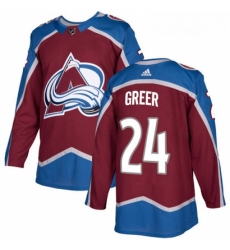 Youth Adidas Colorado Avalanche 24 AJ Greer Premier Burgundy Red Home NHL Jersey 