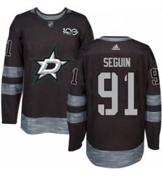 Mens Adidas Dallas Stars 91 Tyler Seguin Authentic Black 1917 2017 100th Anniversary NHL Jersey 