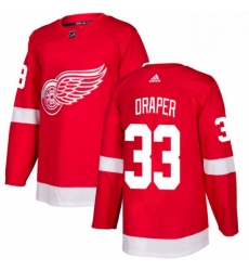 Mens Adidas Detroit Red Wings 33 Kris Draper Authentic Red Home NHL Jersey 