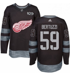 Mens Adidas Detroit Red Wings 59 Tyler Bertuzzi Premier Black 1917 2017 100th Anniversary NHL Jersey 