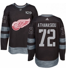 Mens Adidas Detroit Red Wings 72 Andreas Athanasiou Premier Black 1917 2017 100th Anniversary NHL Jersey 