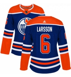 Womens Adidas Edmonton Oilers 6 Adam Larsson Authentic Royal Blue Alternate NHL Jersey 