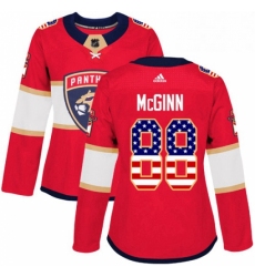 Womens Adidas Florida Panthers 88 Jamie McGinn Authentic Red USA Flag Fashion NHL Jersey 