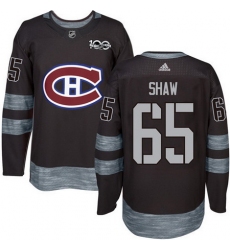 Canadiens #65 Andrew Shaw Black 1917 2017 100th Anniversary Stitched NHL Jersey